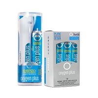 Oxygen Plus 99.5% Pure Recreational Oxygen Cans Filled in FDA-Registered Facility - Restore Oxygen Levels w/Oxygen Supplement, Portable Oxygen Canisters for Natural Energy (O+ Starter Pack)
