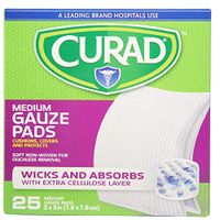 Curad Medium Gauze Pads 3" x 3", 25 ea