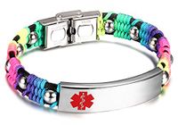 JF.JEWELRY Medical Alert ID Bracelets for Kids with Nylon Rope