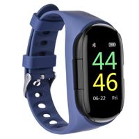 ELEXTOR Earbuds SmartWatch，2019 Newest M1 AI Earphone Smart Watch Built-in TWS Wireless Bluetooth Earphone Blood Heart Rate Monitor Kcal Sports Smart Wristband Long Time Standby (Blue)