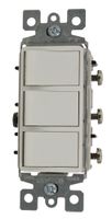 Leviton 1755-2W 15 Amp, 120 Volt, Individual Switches, Decora Three Rocker Combination Switch, Commercial Grade, with Ground Screw, White