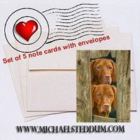 Michael Steddum On Duty, Vizsla Note Card Set