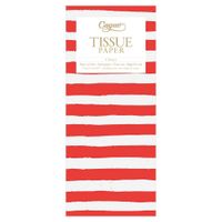 Caspari Gift Tissue Paper 4 Sheets - Painted Stripe Red White Wrapping Tissue Paper