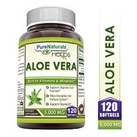Pure Naturals Aloe Vera – 5000 mg 120 Softgels * Ideal as A Natural Remedy to Soothe The Stomach, Supports Detoxification and Healthy Digestion*