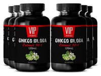 Ginkgo biloba Eyes - Ginkgo Biloba Leaf 120mg - Improves Long-Distance Vision (6 Bottles - 300 Capsules)