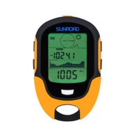 SUNROAD Mini Multifunction Men's Barometer Altimeter Compass LCD Digital Thermometer Watches-Hygrometer Weather Forecast Hand-Hold Hiking Flashlight Altimeter