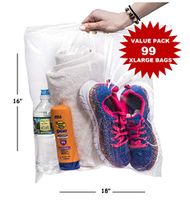 99 Big Large Clear Zip In lock Storage Bags ,16" x 18", 2 Mil, 3.5 Gallon Size by Shiny Select