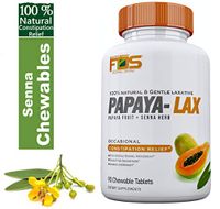 Senna Tablets Occasional Constipation Relief - 100 Percent Natural & Herbal Laxatives, Sennosides 25mg 90 Chewables, Senna Plus S Papaya Fruit Lax Instant, Overnight Stomach Ease Bowel Movement