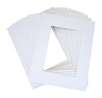 Pack of 10 8x10 White Picture Mats with White Core Bevel Cut for 5x7 Pictures