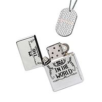New Vibe Silver Flip Top Lighter - Number One Dad in The World