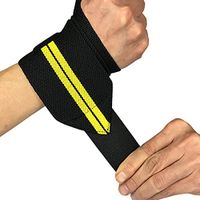 JMsDream Weightlifting Wrist Wraps Wrist Straps Support Braces Belt Protector for Powerlifting Bodybuilding Strength Training One Size fits All Men& Women (Yellow)