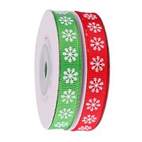 BESPORTBLE Gift Wrapping Ribbons Rolls Christmas New Year Festival Gift DIY Supplies Xmas Snowflake Riband Decoration, 2Rolls Red+Green