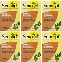 Senokot Extra Strength Natural Vegetable Laxative, 12 Tablets Each (Value Pack of 6)