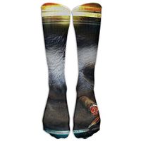 NavyLife Men's Premium Quality Sloths Astronaut Cigar Fitness Novelty Crew Athletic Socks Knee High Sock