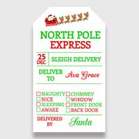 12 Personalized Santa Gift Label Stickers - Customized Gift Tags for Gifts from Santa (GT1)