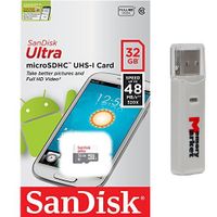 SanDisk Ultra 32GB UHS-I Class 10 48mb/s MicroSDHC Memory Card for LG G Flex 2 Freedom II L60 L Bello Fino G3 Stylus Realm F60 Tribute 2 Transpyre with MemoryMarket MicroSD & SD Memory Card Reader