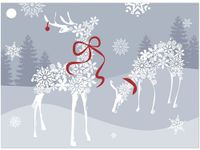 SNOWFLAKE REINDEER Theme Gift Cards3-3/4x2-3/4" (30 unit, 6 pack per unit.)