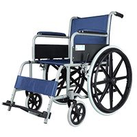 HAMIMI Wheelchair Portable Pneumatic Steel Manual Elderly Disabled Support Trolley Removal Light Folding Transport Travel Self-propelled Walker Mobility Wheelchai