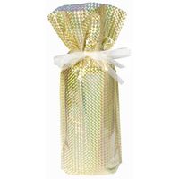 Gift Mate 21098-5 5-Piece Wine/Bottle Drawstring Gift Bags, Diamond Gold