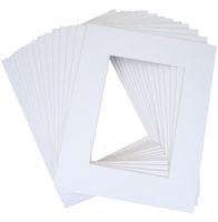 50~11x14 White Mats Matting for 8.5x11 + backing + bags