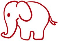 hBARSCI Elephant Vinyl Decal - 5 Inches - for Cars, Trucks, Windows, Laptops, Tablets, Outdoor-Grade 2.5mil Thick Vinyl - Red