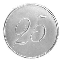 25th Anniversary Embossed Silver Foil Seals, 32 Count