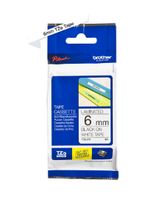 Brother Genuine P-Touch 6-Pack TZe-211 Laminated Tape, Black Print on White Standard Adhesive Laminated Tape for P-Touch Label Makers, Each Roll is 0.23"/6mm (~ 1/4") Wide, 26.2 (8M) Long