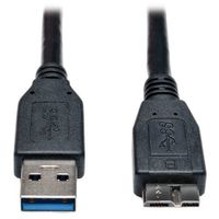 Tripp Lite USB 3.0 SuperSpeed Device Cable (A to Micro-B M/M) Black, 3-ft. - USB - 3 ft - 1 x Type A Male USB - 1 x Type B Male Micro USB - Black - U326-003-BK