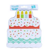 Wrap IT Cake Shaped Gift Card Holder Tin, 4.5 x 5 x .75 Inches, 1-Pack