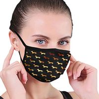 YOFFYO Earloop Face Covers for Women Men Kids, Gold Dachshund Or Doxie Pattern Warm for Pollen Smog, Running - Home Or Commercial Use