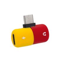 Headphone Jack Adapter Compatible for Samsung Galaxy Note 10+ Plus 2 in 1 Dual Splitter Earphone Dongle Connector Convertor 3.5mm Audio and Charger Aux Headset Adapter Cable Accessories (Red)