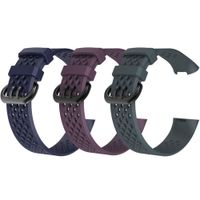 ZSZCXD Compatible for Fitbit Charge 3, New Soft Silicone Replacement WatchBand Strap Band Wristband for Fitbit Charge 3 (3Pcs,002, Large)