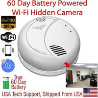 SecureGuard SMK-60D-B - HD 1080P / 90 Day Battery Powered WiFi Smoke Detector Spy Camera (WiFi - SD - 90 Day Battery - Made in The USA)