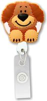 3D Rubber Retractable Badge Holder- Dog