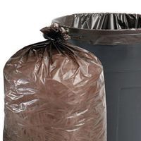 STOR-A-FILE, INC T3658B15 100% Recycled Plastic Garbage Bags, 60gal, 1.5mil, 36 x 58, Brown, 100/Carton