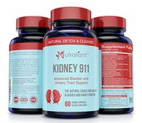 #1 KIDNEY CLEANSE SUPPLEMENT - KIDNEY 911 Pills Best Natural Stone Dissolver & Detox + Bladder & Urinary Tract Health Support w/Cranberry, Birch Leaves, Turmeric, Astragalus, Juniper + Veggie Capsules