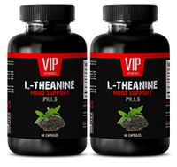 Brain Memory - L-Theanine 200MG - Mood Support Pills - Nitric Oxide - 2 Bottles (120 Capsules)