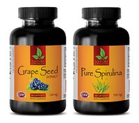 Blood Pressure Factors - Grape Seed Extract - SPIRULINA - Combo - Grape Seed Capsules - (2 Bottles Combo)