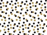 Printed Tissue Paper for Gift Wrapping with Design (Black & Gold Polka Dots on White), 24 Large Sheets (20x30)
