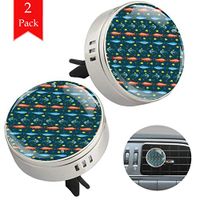 Fish Orange Blue Car Aromatherapy Essential Oil Diffuser Crystal Glass Air Freshener Vent Clip Locket with 4 Refill Pads Silver metal Car Diffuser for Aromatherapy 34mm