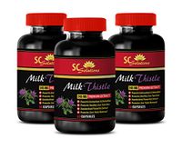Herbal Liver Supplement - Milk Thistle Premium Extract 245 MG - Milk Thistle Wellbeing - 3 Bottles (180 Capsules)