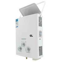 DOMINTY 6L 12KW Portable Tankless Outdoor Digital Display Instant Hot Water Heater 2 GPM RV's & Campers Propane Gas LPG - Easy to Install for Home Bathroom Use+Shower Head