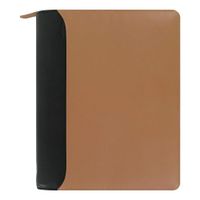 Filofax 2019 A5 Nappa Organizer, Leather, Taupe/Black Zipper Closure, Paper Size 8.25 x 5.75 inches (C025155-19)