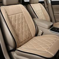 LPY-Auto Seat Warmer with Lumber Support, 12-Volt Heating Pad - Heated Cushion Cover Ice Cold Winter Weather Protector, Beige