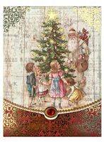 Punch Studio Santa Embellished Mini Notepad ~ St Nicholas with Children & Toys 61590