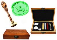 MNYR Vintage Lovely Dog Bowtie Luxury Wood Box Red Brass Metal Peacock Wedding Invitations Gift Cards Paper Stationary Envelope Custom Logo Wax Seal Sealing Stamp Sticks Melting Spoon Gift Box Kit