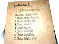 Jet Energized Unique Chakra Healing Kit Reiki Stones Rose Chakra Stick Wand Chakra Pendulum Mala Pendant Energy Generator Bracelet Jet Crystal Therapy Booklet Image is JUST A Reference