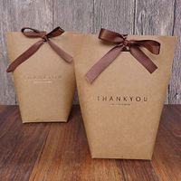 SHHS 9 PCS Thank You Gift Wrap Boxes Packing Bags(9 Brown), Minimalist Gift Boxes Easter, Decorative Presents Box Bundle for Packing Candy/Tie