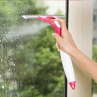 Tuscom Leaning Brush Multi Function Window Car Glass Cleaner Washing Car Scratch Wash Brush Truck Cleaning Water Spray Nozzle Effective Plastic Glass Cleaner Brush (4 Colors) (Hot Pink)