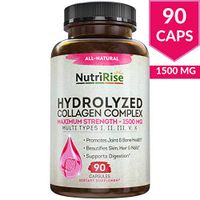 Multi Collagen Peptides Capsules (Types I, II, III, V, X). Extra-Strength Hydrolyzed Pure Protein Powder for Hair Growth, Skin & Nails. Anti-Aging Joint Supplement for Women & Men. Gluten-Free Pills